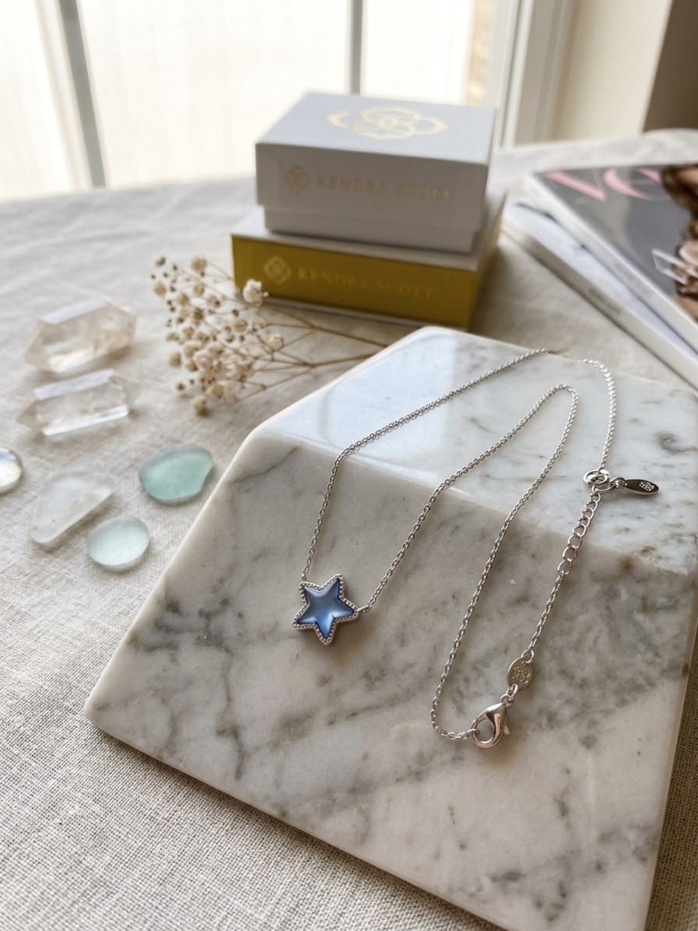 Kendra Scott Sky Blue Star Pendant Necklace - Silver Tone